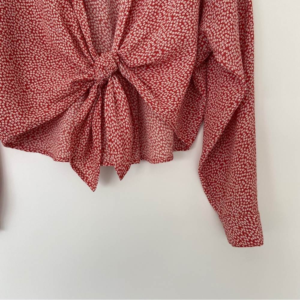Red Patterned Women's Top - Picture 5 of 14